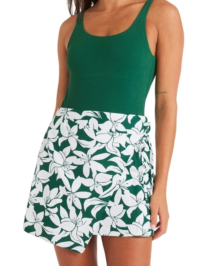 Khloe Wrap Skirt in Green image 1