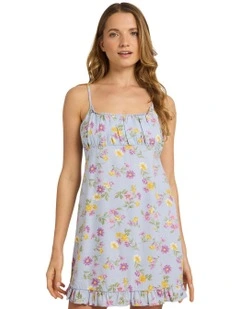 Wildflower Mini Dress in Misty Blue