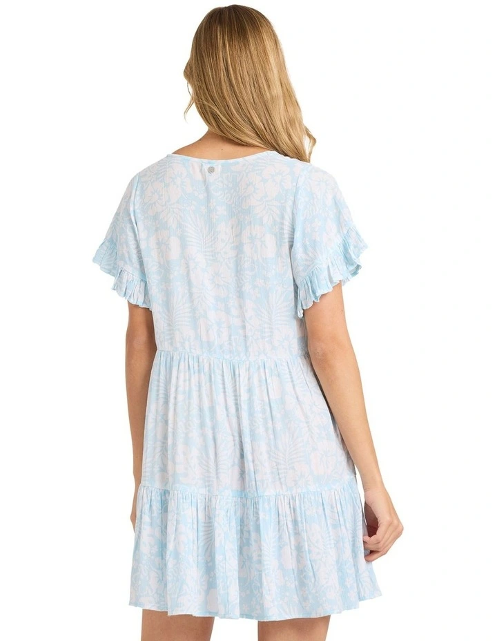 Off Tropic Tiered Dress in Blue image 2