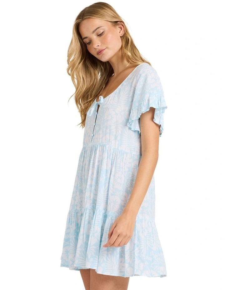 Off Tropic Tiered Dress in Blue image 3