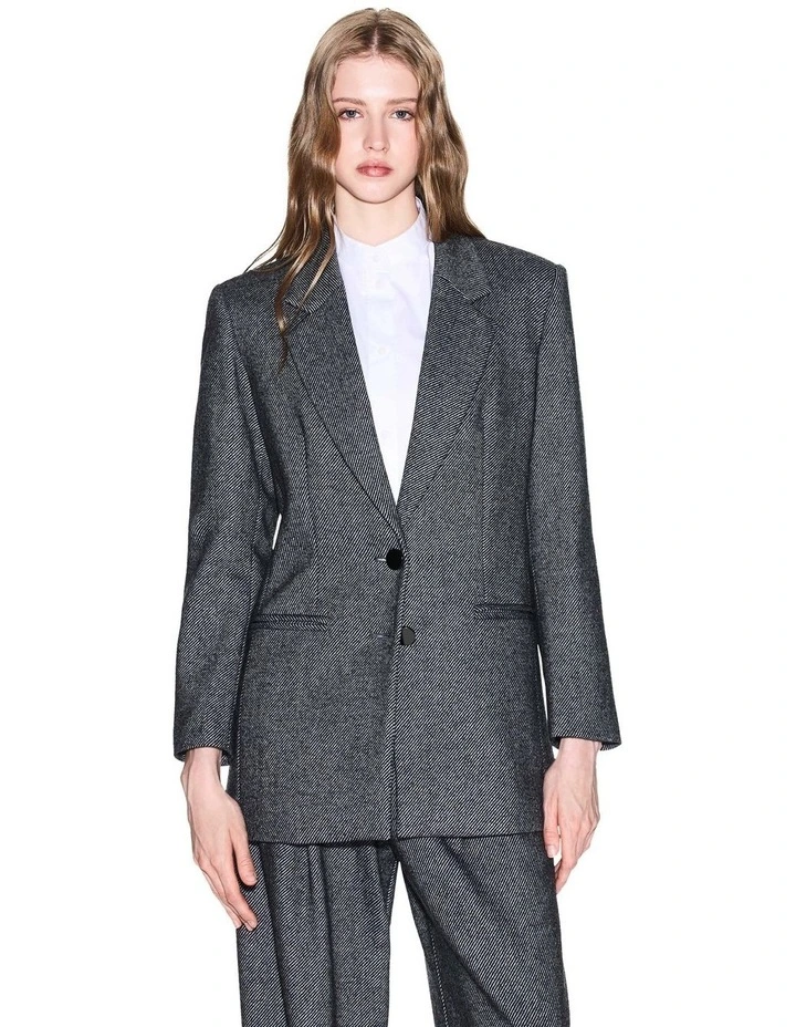 Single Breasted Blazer in Grey image 1