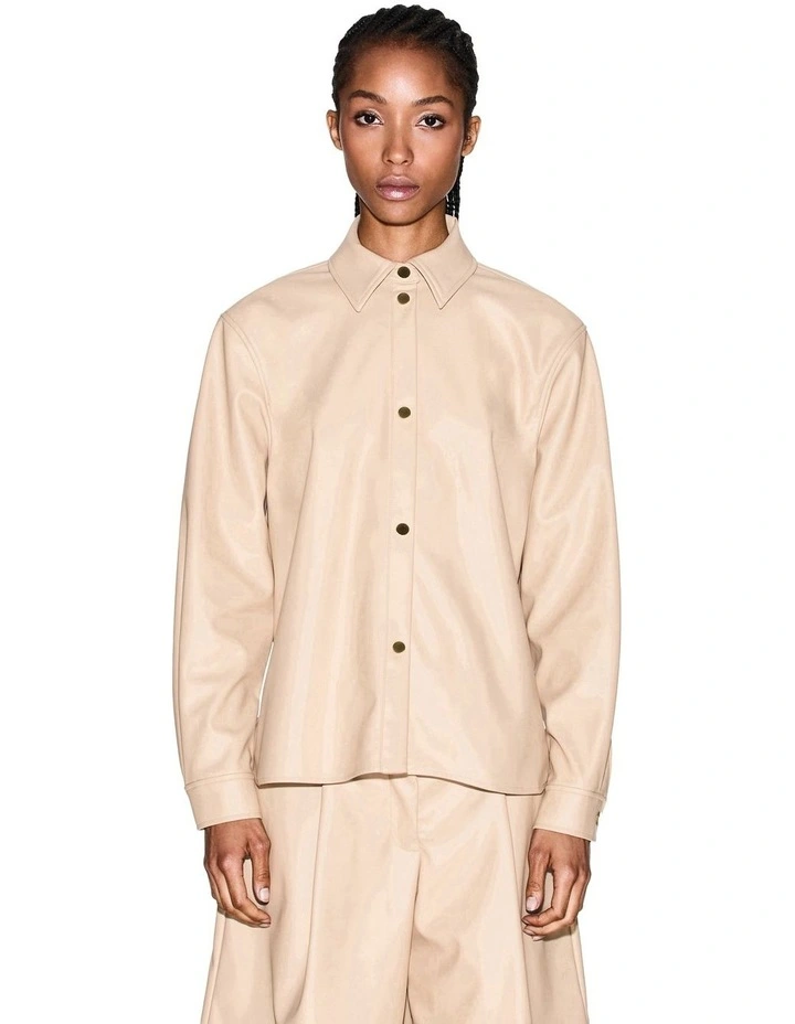 Button Up Shirt in Beige image 1
