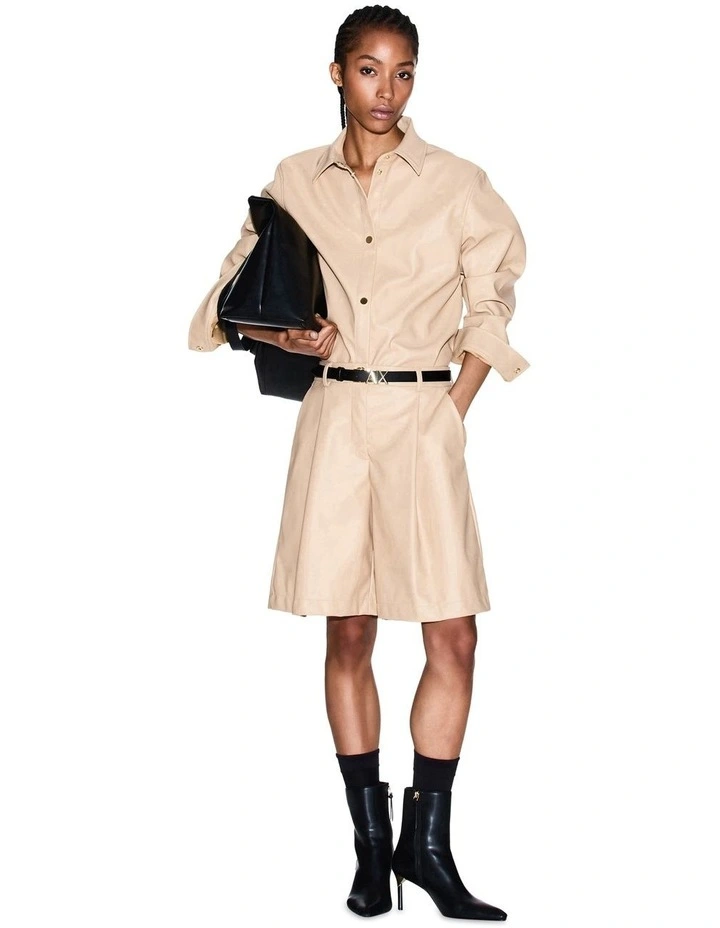 Button Up Shirt in Beige image 3