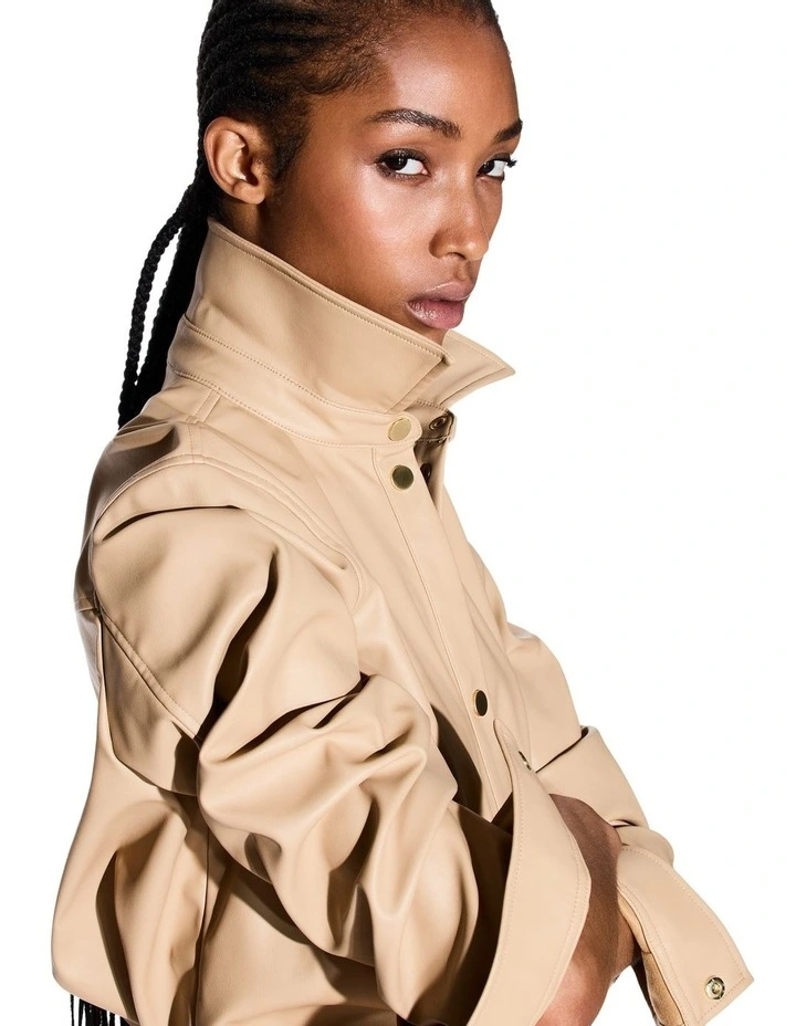 Button Up Shirt in Beige image 4