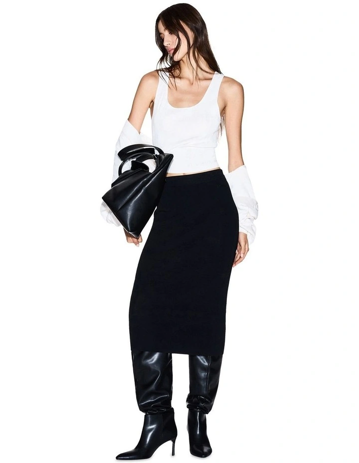 Knit Tank Top in White image 3