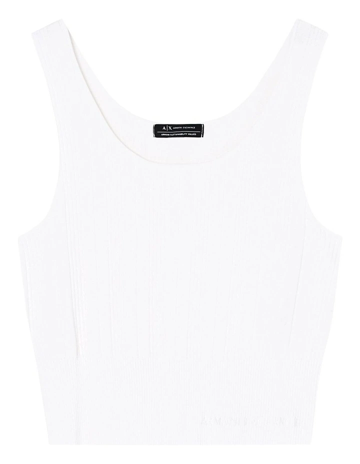 Knit Tank Top in White image 5