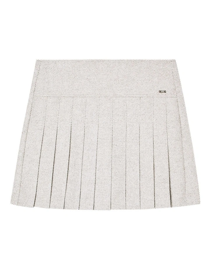 Pleated Mini Skirt in Cream image 5