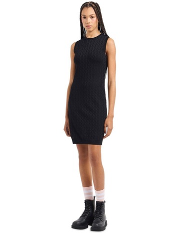 All Over Logo Dress in Black