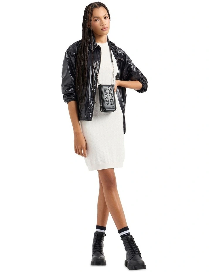All Over Logo Dress in Cream image 3