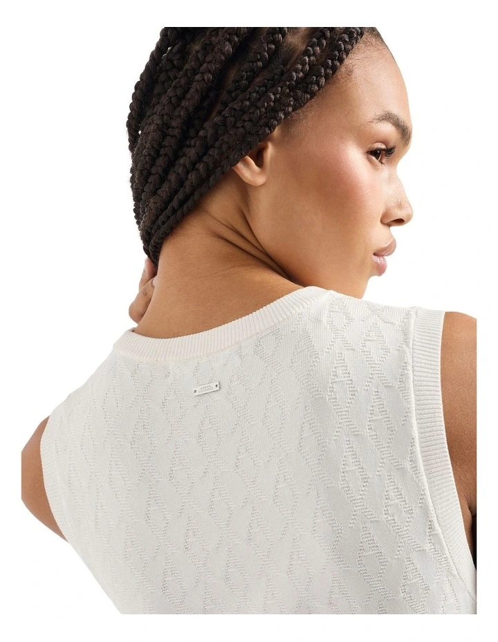 All Over Logo Dress in Cream image 4