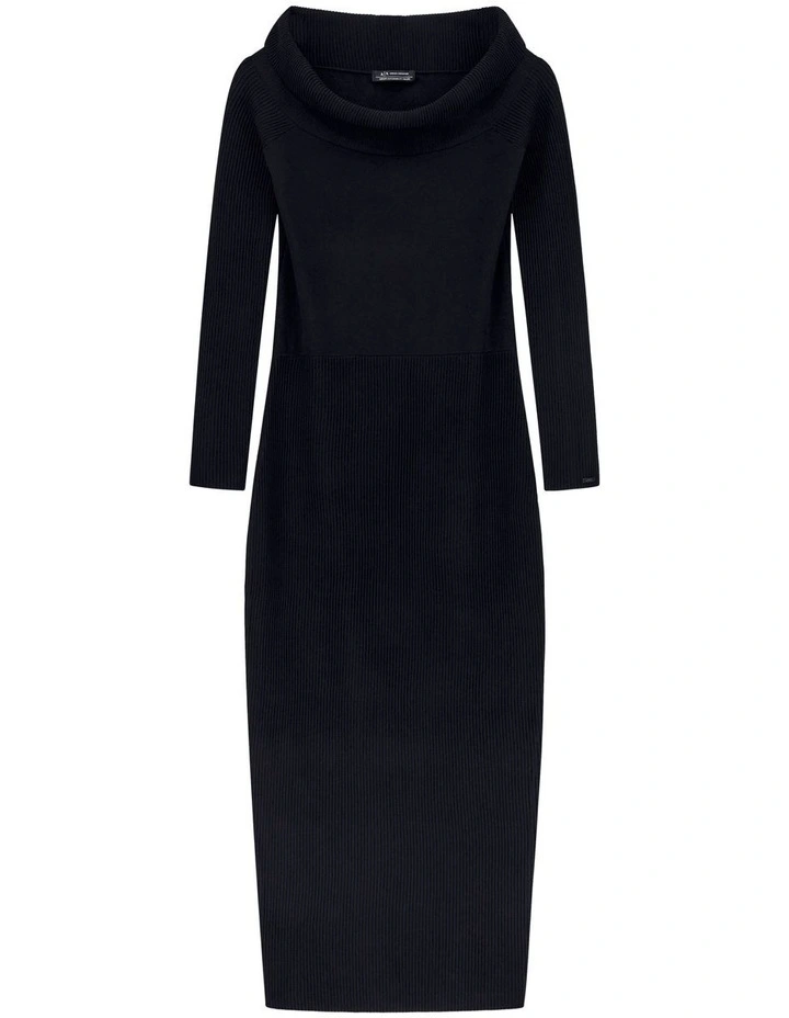 Off-Shoulder Maxi Dress in Black image 4