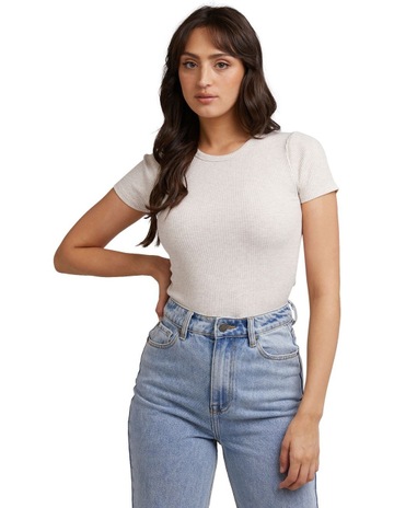 Eve Rib Baby Tee in Cream