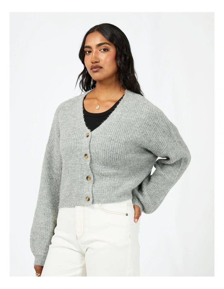 Selena Knit Cardigan in Grey image 3