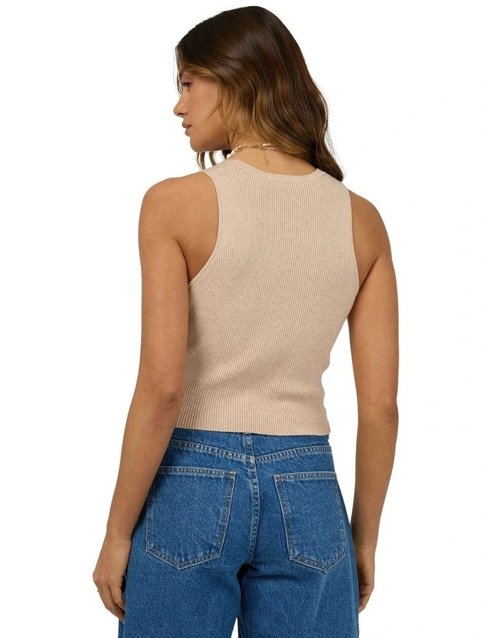 Henley Knit Vest in Oatmeal image 3