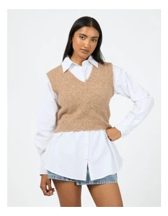 Leah Knit Vest in Cream