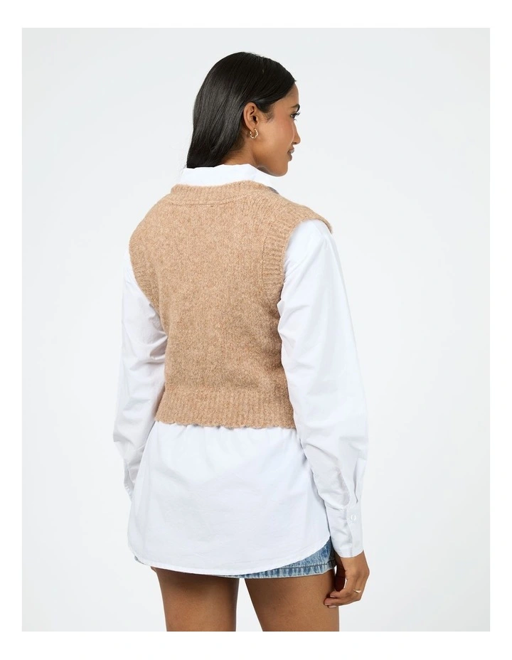Leah Knit Vest in Cream image 2