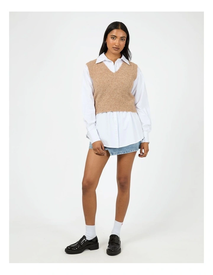 Leah Knit Vest in Cream image 4