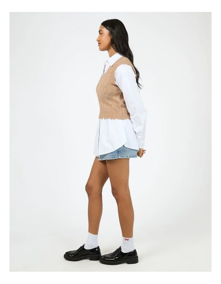 Leah Knit Vest in Cream image 5