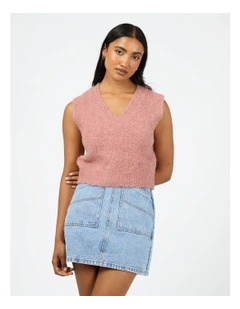 Leah Knit Vest in Quartz Pink