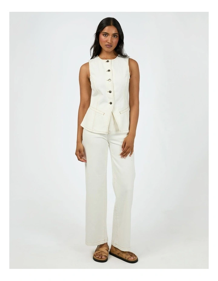Lena Denim Vest in Vintage White image 5