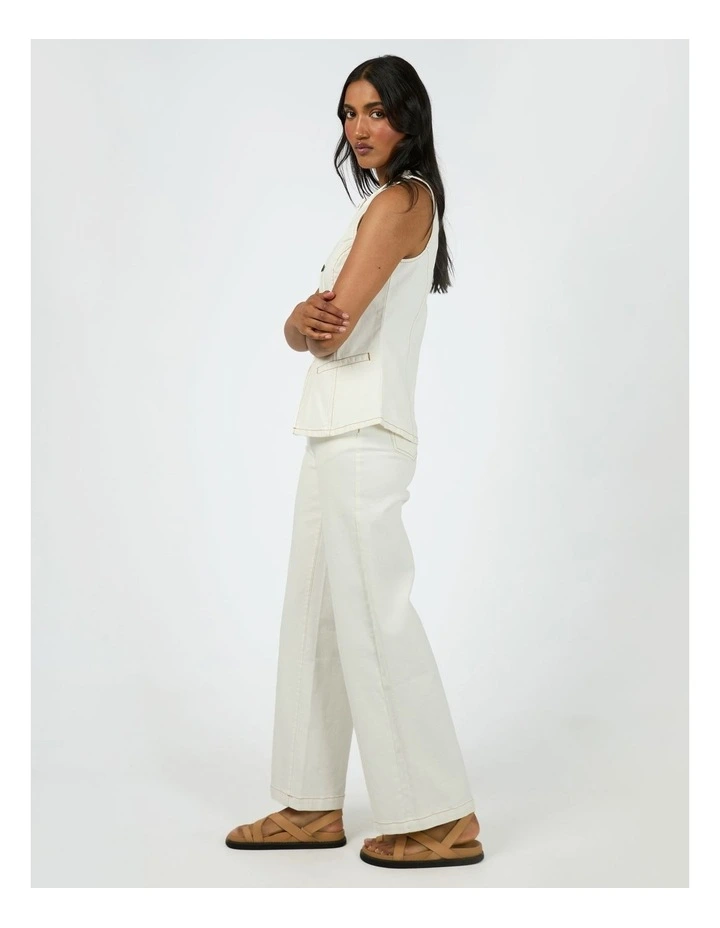 Lena Denim Vest in Vintage White image 6
