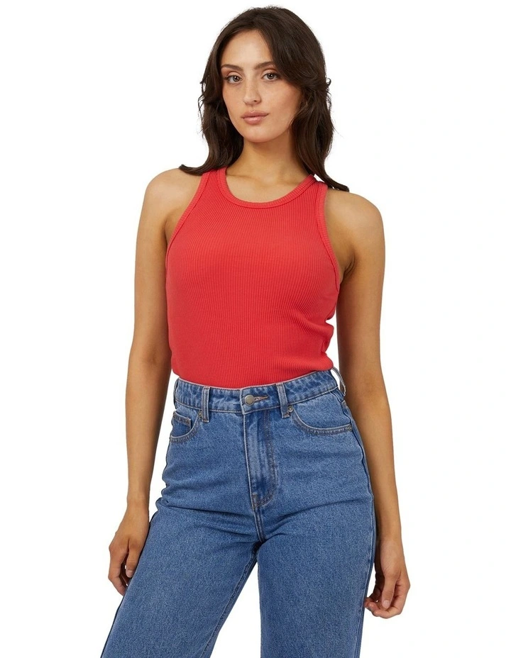 Eve Rib Tank in Red image 1