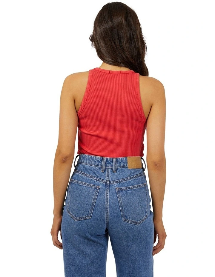 Eve Rib Tank in Red image 3