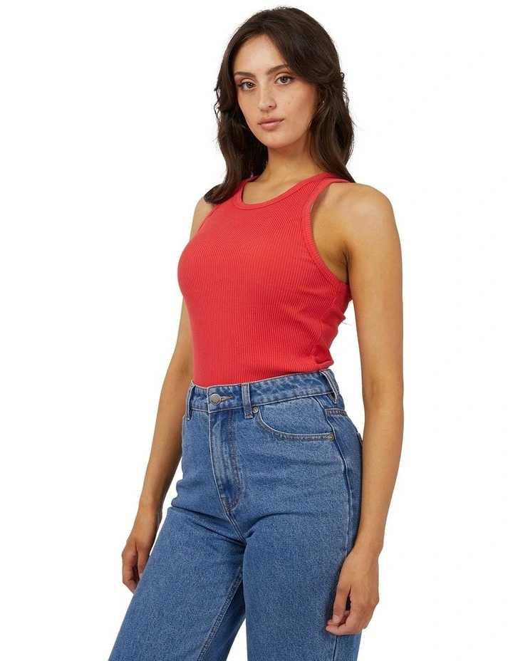 Eve Rib Tank in Red image 4