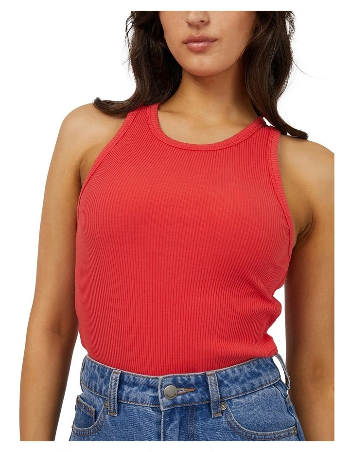 Eve Rib Tank in Red image 5