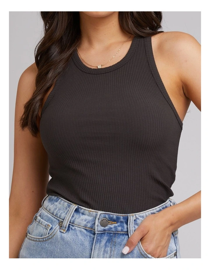 Eve Rib Tank in Washed Black image 5