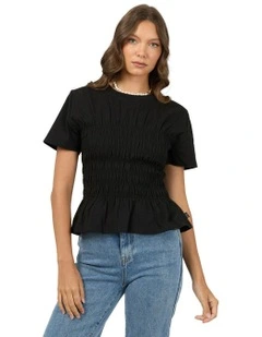 Lipa Ruched Top in Black