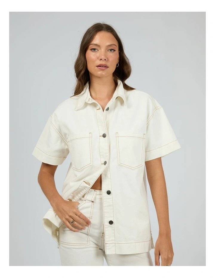 Simi Denim Shirt in Vintage White image 1