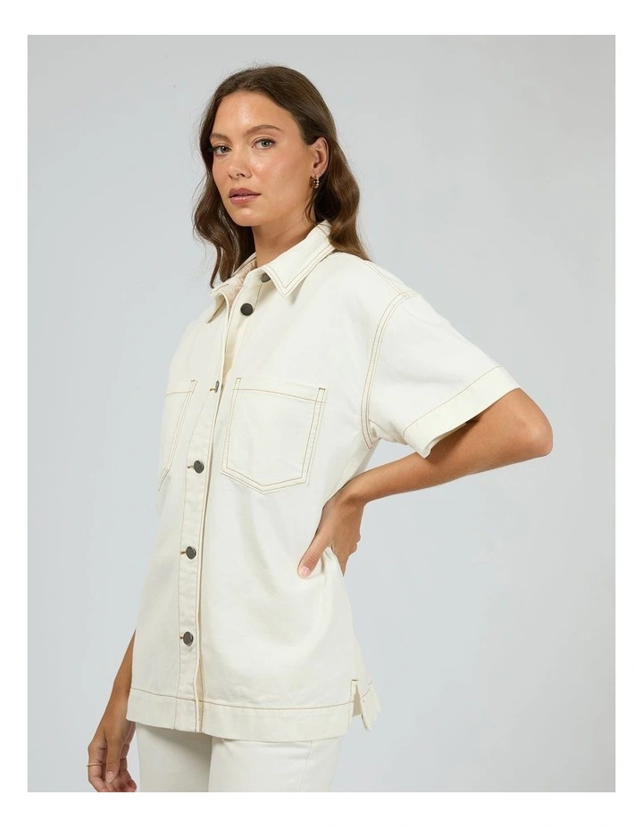 Simi Denim Shirt in Vintage White image 4