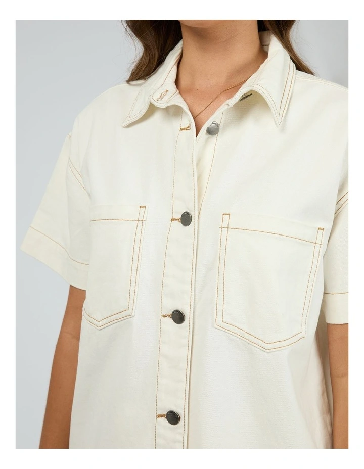 Simi Denim Shirt in Vintage White image 5