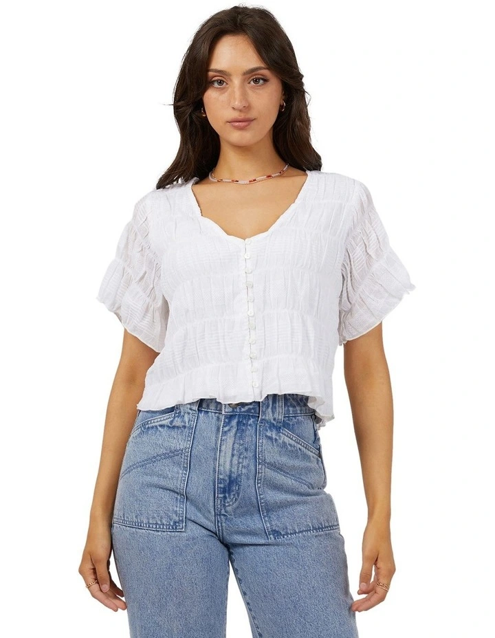 Maude Short Sleeve Shirt in White image 1