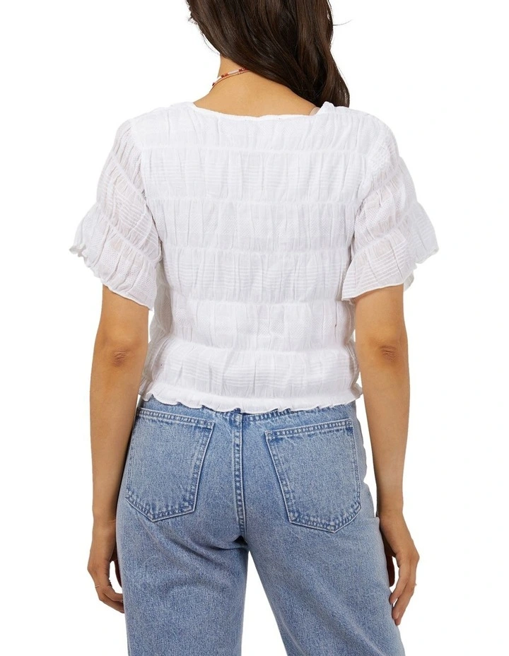 Maude Short Sleeve Shirt in White image 3