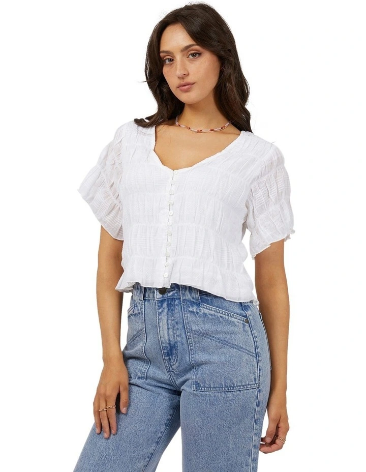 Maude Short Sleeve Shirt in White image 4