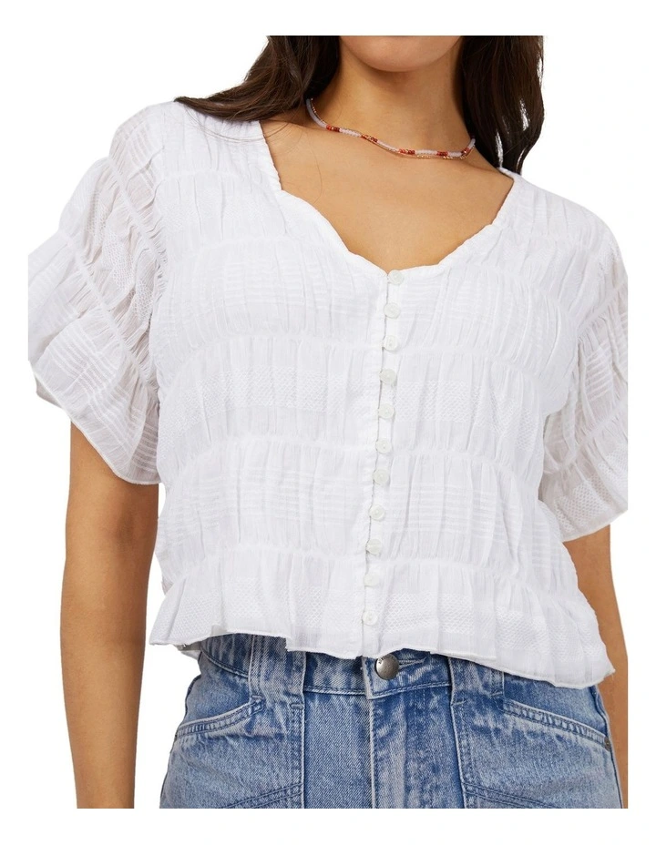 Maude Short Sleeve Shirt in White image 5