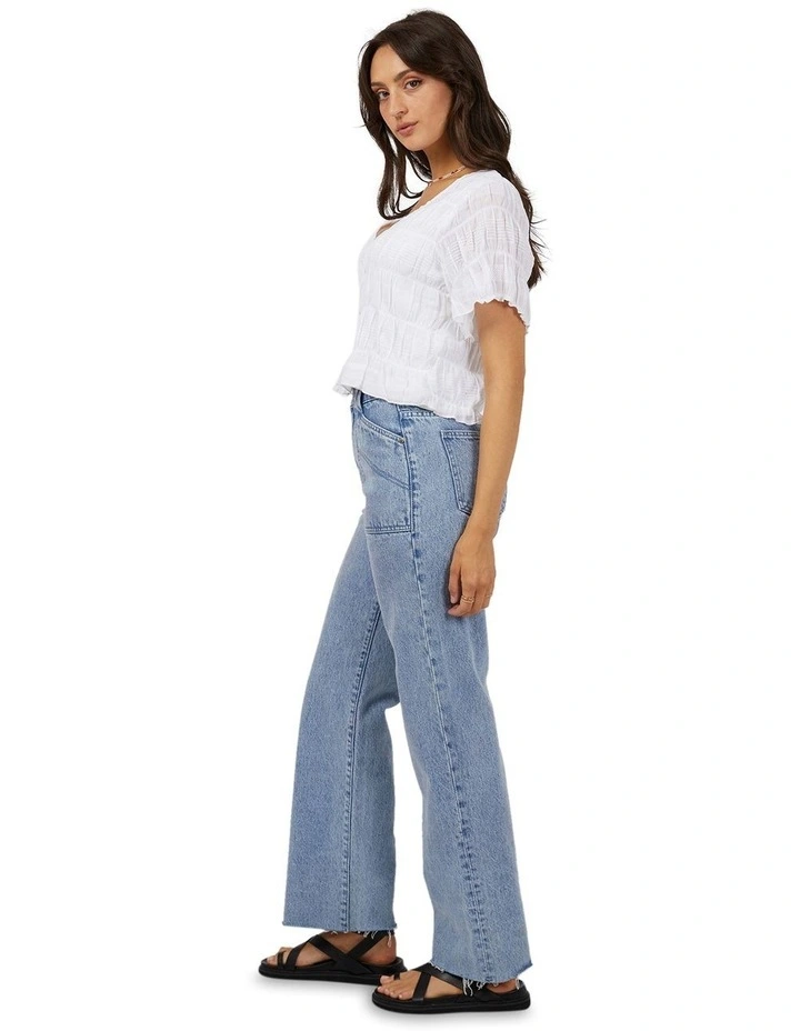 Maude Short Sleeve Shirt in White image 6
