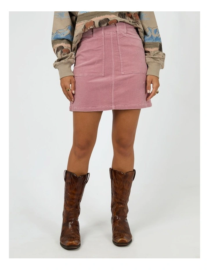 Bailey Cord Skirt in Pink image 1