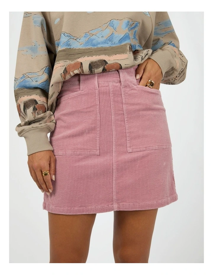 Bailey Cord Skirt in Pink image 4