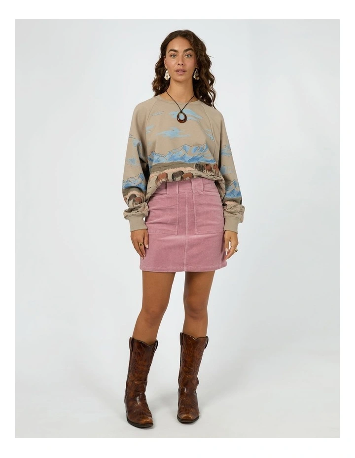 Bailey Cord Skirt in Pink image 5
