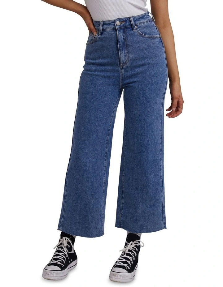 Charlie High Rise Wide Leg Denim Jeans in Blue image 1