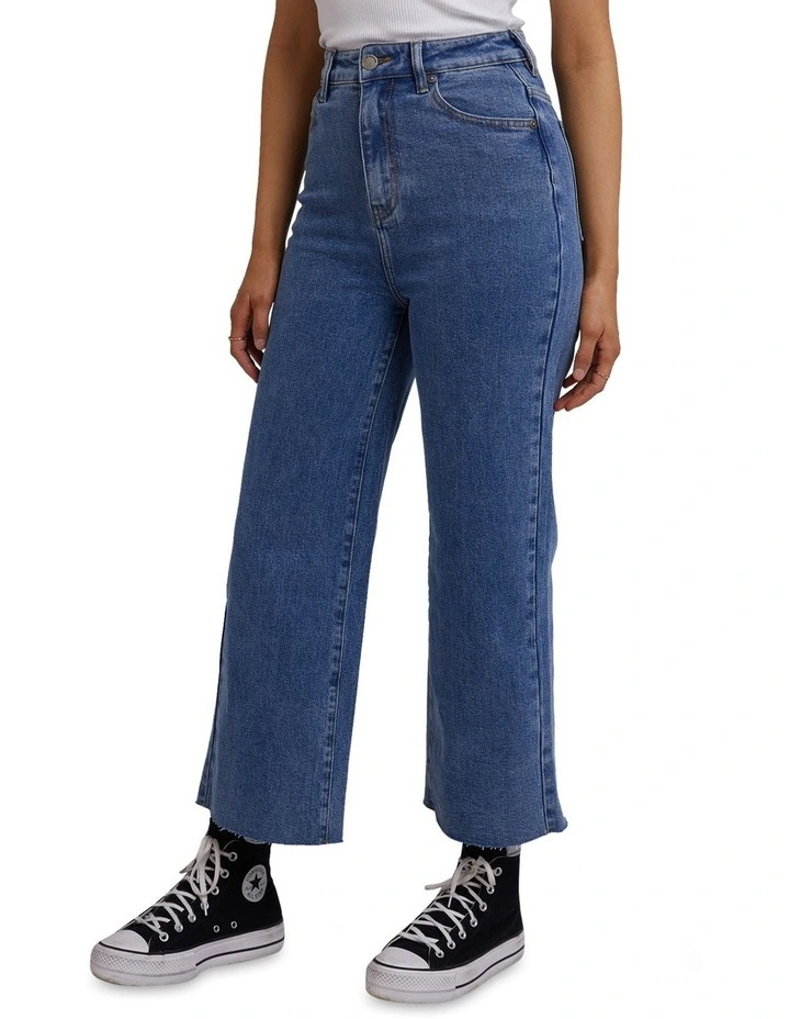 Charlie High Rise Wide Leg Denim Jeans in Blue image 4