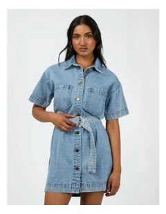 Sunny Denim Dress in Light Blue