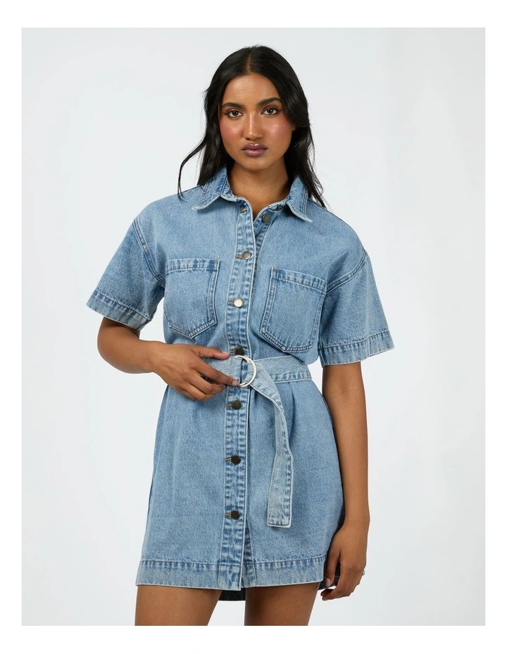 Sunny Denim Dress in Light Blue image 1