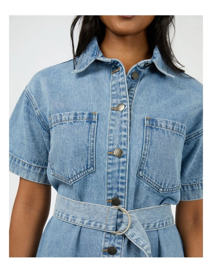 Sunny Denim Dress in Light Blue image 4