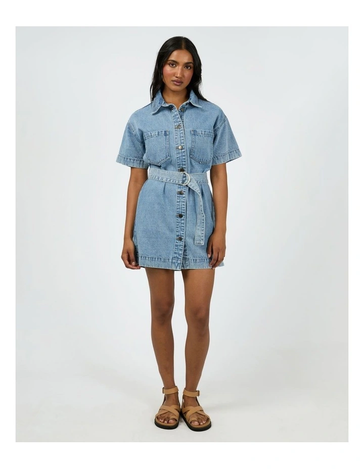 Sunny Denim Dress in Light Blue image 5