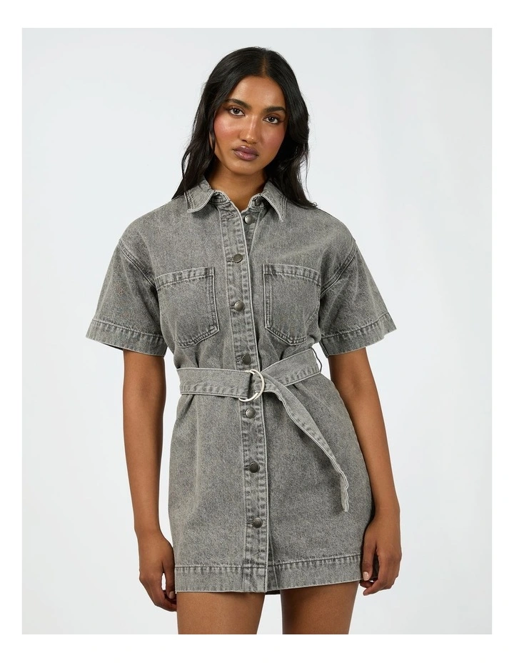 Sunny Denim Dress in Grey image 1