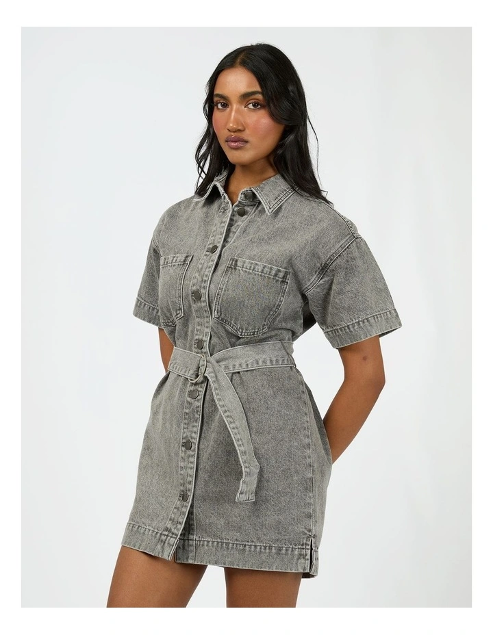 Sunny Denim Dress in Grey image 3